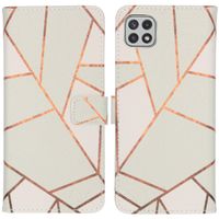 imoshion Design TPU Klapphülle Galaxy A22 (5G) - White Graphic