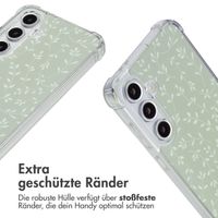 imoshion Design Hülle mit Band Samsung Galaxy S24 FE - Smoke Green Flowers