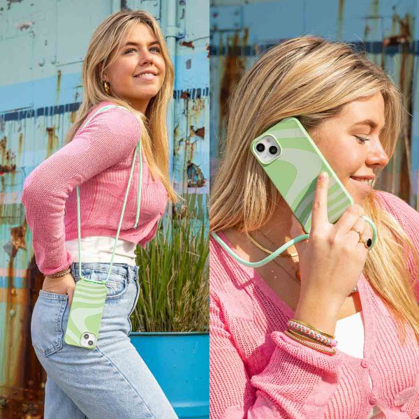 imoshion SilikonHülle design mit Band Apple iPhone 15 - Retro Green