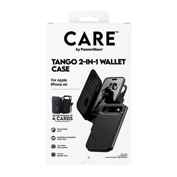 CARE by PanzerGlass Tango 2 in 1 Wallet Case MagSafe Apple iPhone Air - Schwarz
