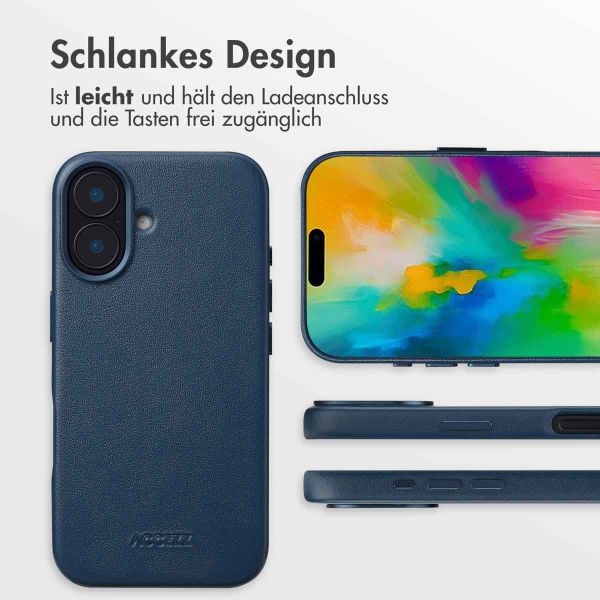 Accezz MagSafe Leather Backcover Apple iPhone 16 - Nightfall Blue