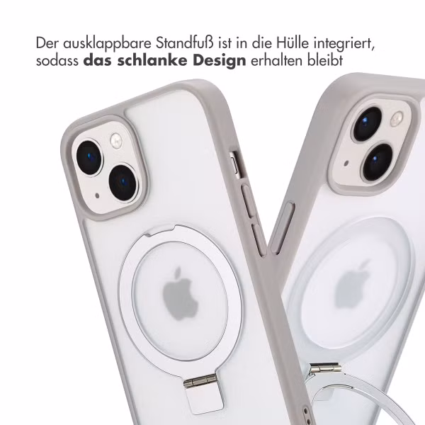 Accezz Ring Stand Backcover mit MagSafe Apple iPhone 15 - Grau