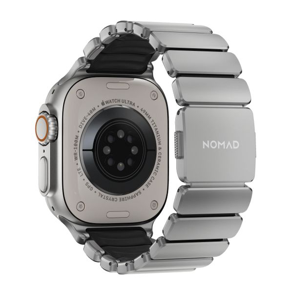 Nomad Stratos Armband für Apple Watch | 44/45/46/49 mm - Black / Natural Titanium