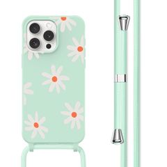 imoshion SilikonHülle design mit Band Apple iPhone 15 Pro - Green Flower Distance