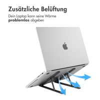 Accezz Laptophalter - Laptopständer - Verstellbar und zusammenklappbar - Grau