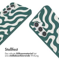 imoshion Silikonhülle design mit Band für das Samsung Galaxy S24 - Petrol Green Groovy