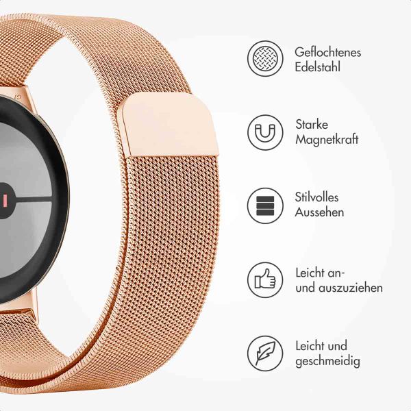 imoshion Magnetisches Milanaise Armband für Google Pixel Watch / Watch 2 / Watch 3 / Watch 4 (41 mm) - Rosé gold