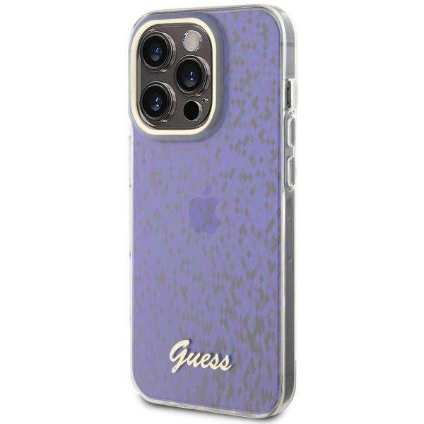 Guess Faceted Mirror Back Cover für das iPhone 15 Pro - Blau