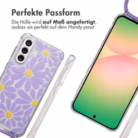 imoshion Design Hülle mit Band Samsung Galaxy A56 - Tropical Violet Flowers Connect