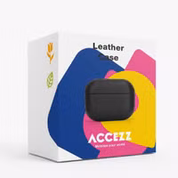 Accezz Echtes Leder Case Apple AirPods 4 - Dunkelblau