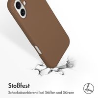 Accezz Liquid Silikoncase mit MagSafe für das iPhone 16 - Light Brown