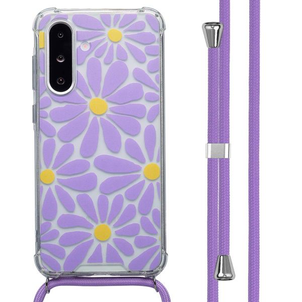imoshion Design Hülle mit Band Samsung Galaxy A36 - Tropical Violet Flowers Connect