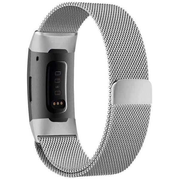 imoshion Milanese Watch Armband Fitbit Charge 3 / 4 - Silber