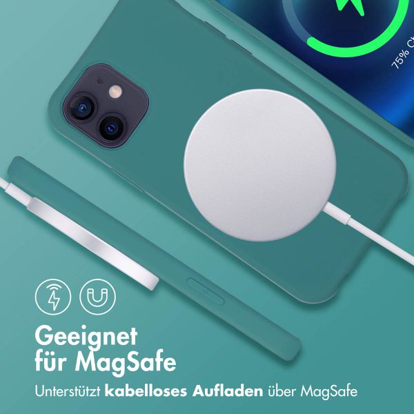 imoshion Color Backcover mit abnehmbarem Handykette und MagSafe Apple iPhone 12 (Pro) - Dunkelgrün