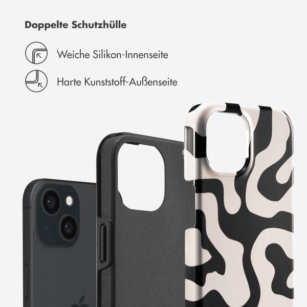 Selencia Vivid Tough Back Cover für das iPhone 15  - Art Wave Black