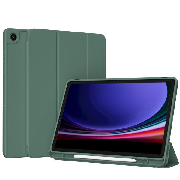 Accezz Smarte Klapphülle aus Silikon Samsung Galaxy Tab A9 8.7 Zoll - Dunkelgrün