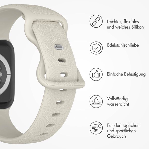 imoshion Graviertes Silikonarmband für die Apple Watch Series 1-10 / SE / Ultra (2) (44/45/46/49 mm) - Sternenlicht