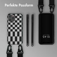 Selencia SilikonHülle design mit abnehmbarem Band Apple iPhone 12 Pro Max - Irregular Check Black