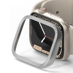 Ringke Bezel Styling für die Apple Watch Series 7 / 8 / 9 - 41 mm - Matte Curve Silver