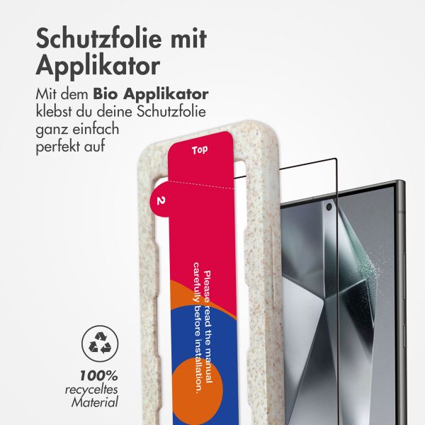 Accezz Dreifach starke Full Cover Schutzfolie mit Applikator für das Samsung Galaxy S24 Ultra - Transparent 