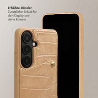 Selencia Nova Croco HandyHülle mit Kordel und Kartenhalter Samsung Galaxy S26 - Toasted Almond