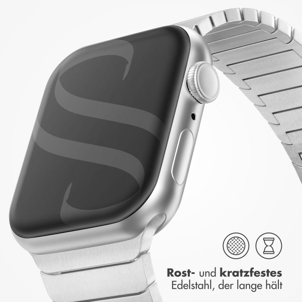 Selencia Edelstahl Gliederarmband für das  Apple Watch Series 1 t/m 11 / SE / Ultra (44/45/46/49 mm) - Silber
