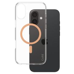 CARE by PanzerGlass Urban Combat Case MagSafe für das iPhone 16 Plus - Transparent / Peach