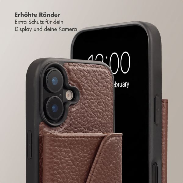 Selencia Sera HandyHülle mit Kordel und Umschlag-Kartenhalter Apple iPhone 17 - Chocolate Brown