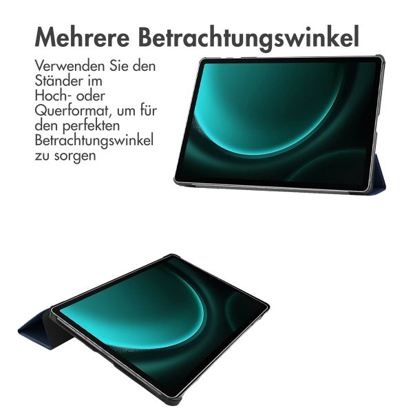 imoshion Trifold Klapphülle für das Samsung Tab S10 Plus / Tab S9 FE Plus / Tab S9 Plus 12.4 Zoll - Dunkelblau