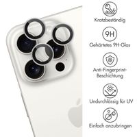 imoshion 2er-Pack Objektivschutz für Kamera für das Apple iPhone 15 Pro / 15 Pro Max - White Titanium