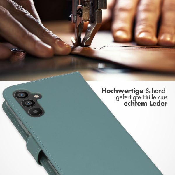 Selencia Echtleder Klapphülle Samsung Galaxy A34 (5G) - Hellblau
