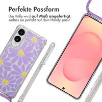 imoshion Design Hülle mit Band Samsung Galaxy S25 Edge - Tropical Violet Flowers Connect