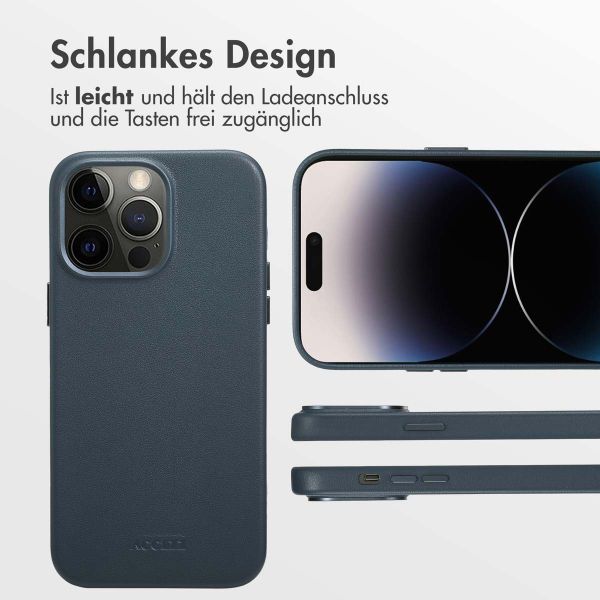 Accezz MagSafe Leather Backcover iPhone 14 Pro Max - Nightfall Blue