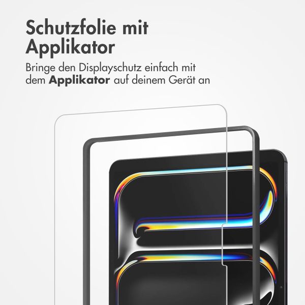 Accezz Schutzfolie aus gehärtetem Glas mit Applikator für das iPad Pro 13 (2024) M4