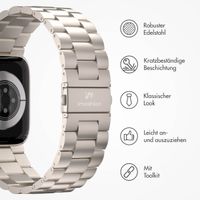 imoshion Edelstahlarmband für das Apple Watch Series 1 bis 10 / SE / Ultra (2) (44/45/46/49 mm) - Starlight