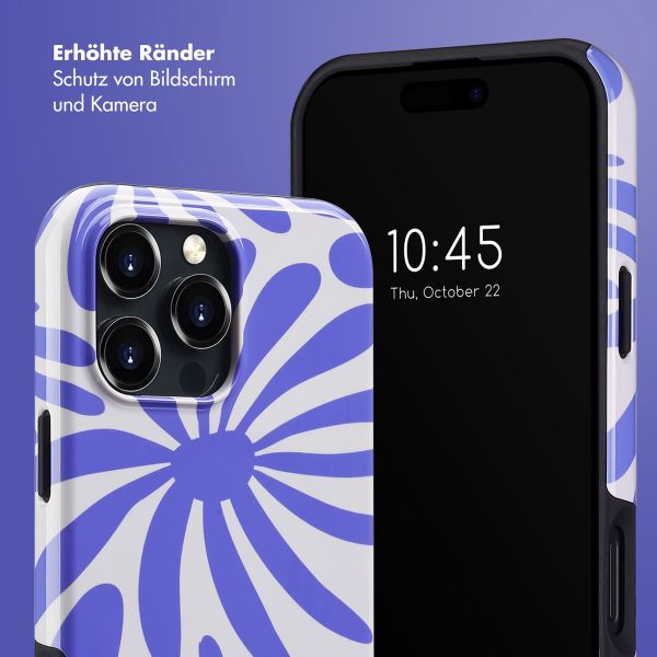 Selencia Vivid Tough Back Cover MagSafe für das Apple iPhone 16 Pro Max - Modern Bloom Sapphire Blue