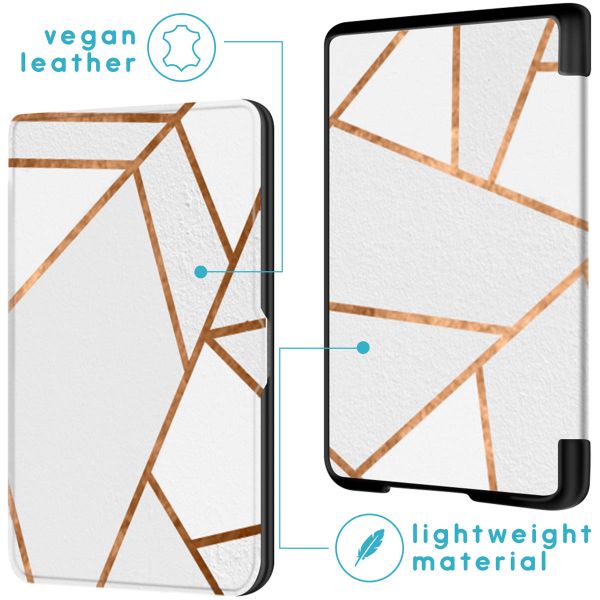 imoshion Design Slim Hard Case Klapphülle für das Tolino Shine 4 - White Graphic