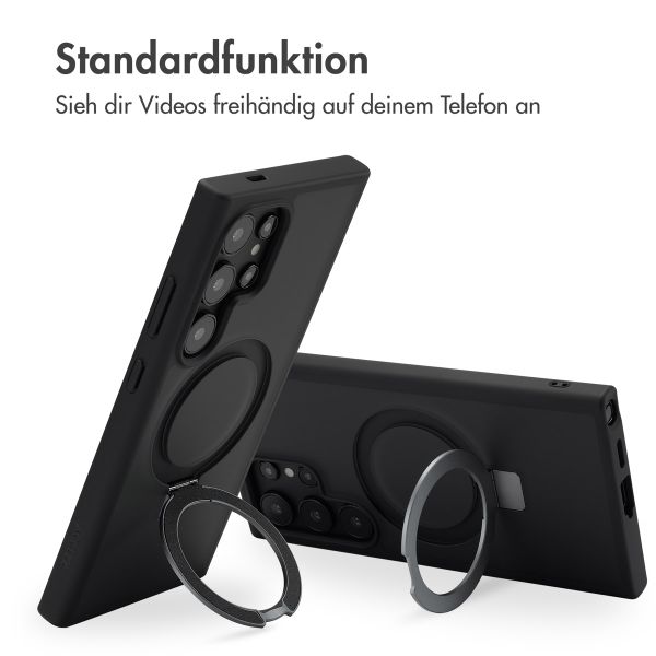 Accezz Ring Stand Backcover mit MagSafe Samsung Galaxy S24 Ultra - Schwarz