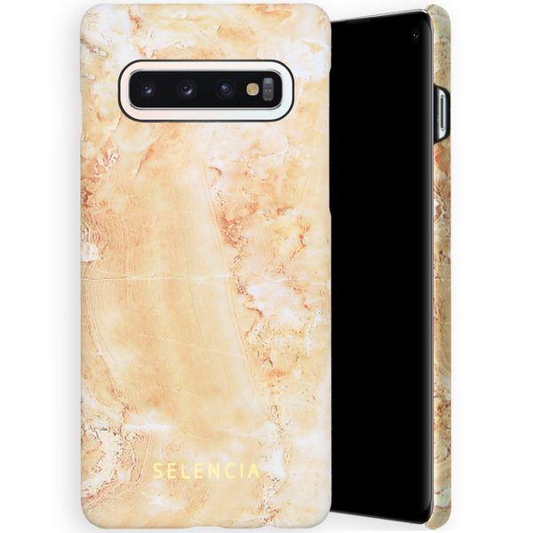 Selencia Maya Fashion Backcover Samsung Galaxy S10 - Marble Sand