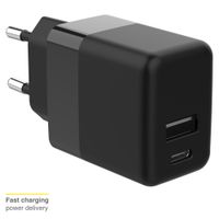 Accezz Wandladegerät für das iPhone 12 Mini - Ladegerät - USB-C- und USB-Anschluss - Power Delivery - 20 Watt - Schwarz