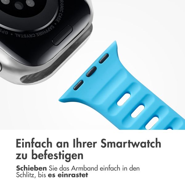 imoshion Active Sport Silikonarmband für die Apple Watch Series 1-10 / SE / Ultra (2) (44/45/46/49 mm) - Blau