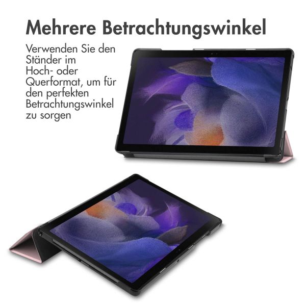 imoshion Design Trifold Klapphülle für das Samsung Galaxy Tab A8 - Floral Pink