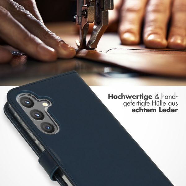 Selencia Echtleder Klapphülle Samsung Galaxy S24 Plus - Dunkelblau