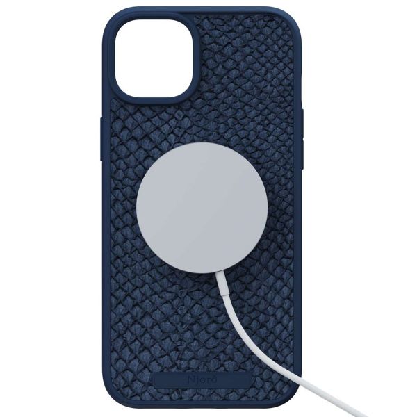 Njorð Collections Salmon Leather MagSafe Case für das iPhone 15 Plus - Blue