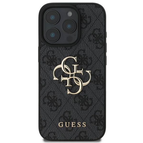 Guess 4G Metal Logo Back Cover Apple iPhone 16 Pro Max - Schwarz