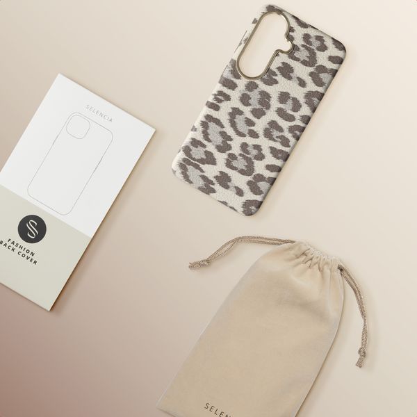 Selencia Sabi Backcover Leopardenmuster mit MagSafe Samsung Galaxy S26 - Soft Ivory