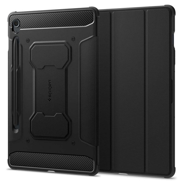 Spigen Rugged Armor Pro Klapphülle für das Samsung Galaxy Tab S9 FE - Schwarz