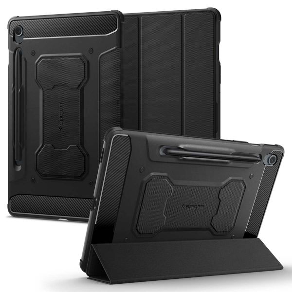 Spigen Rugged Armor Pro Klapphülle für das Samsung Galaxy Tab S9 FE - Schwarz