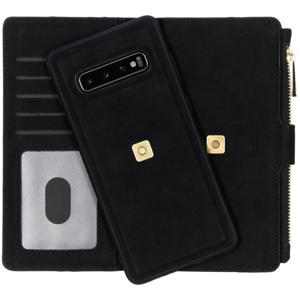 Luxuriöse Portemonnaie-Klapphülle Schwarz Samsung Galaxy S10 Plus