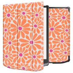 imoshion Design Trifold Hard Case Sleepcover für das Pocketbook InkPad X Pro - Orange Flowers Connect